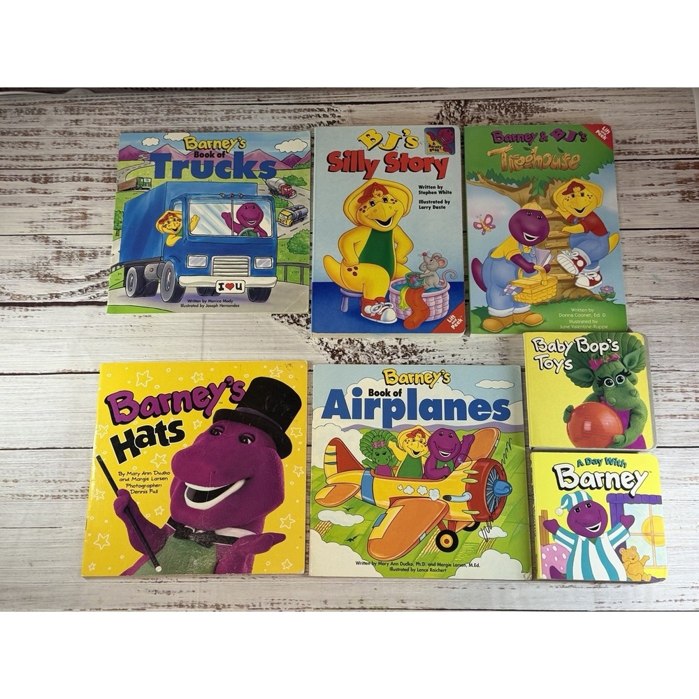 Lot Of 7 Vintage 90's Barney Books